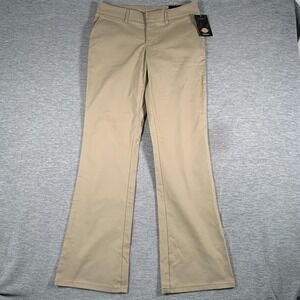 Dickies Pants Womens 8L Beige Flex Twill Slim Fit Boot Cut Workwear Khakis